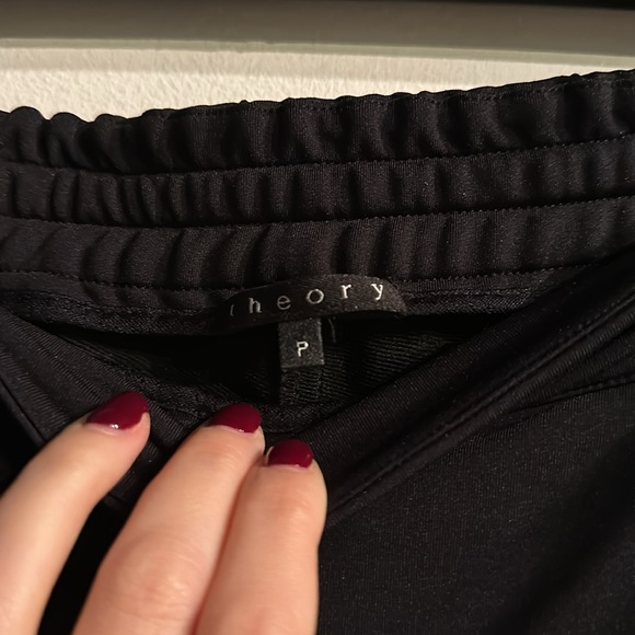 💜THEORY 💜Black Drawstring Pants with Zipper Pockets - Picture 3 of 4